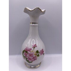 Nasco Vintage Decorative Bottle - Hand Painted - Gold Trim 6” Tall